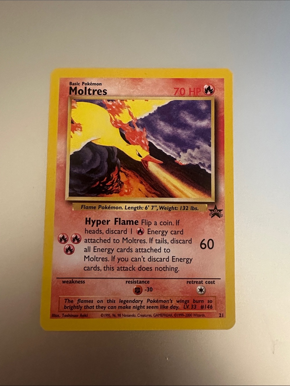 Moltres Pokémon Wizards Black Star Promo Trading Card